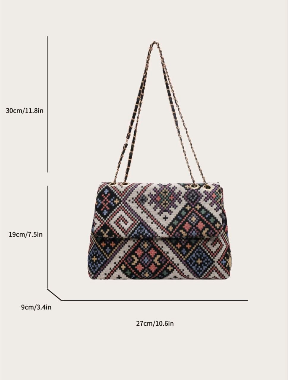 Fashionable,Minimalist,Casual,Geometric Pattern Square Bag Chain Strap For Women For Girl, Teen Girls